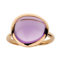 Fred of Paris: 7 Karat Roségold Cocktailring mit Amethyst im Cabochon-Schliff