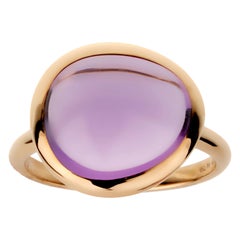 Fred Paris Anillo de cóctel de oro rosa con cabujón de amatista de 7 ct