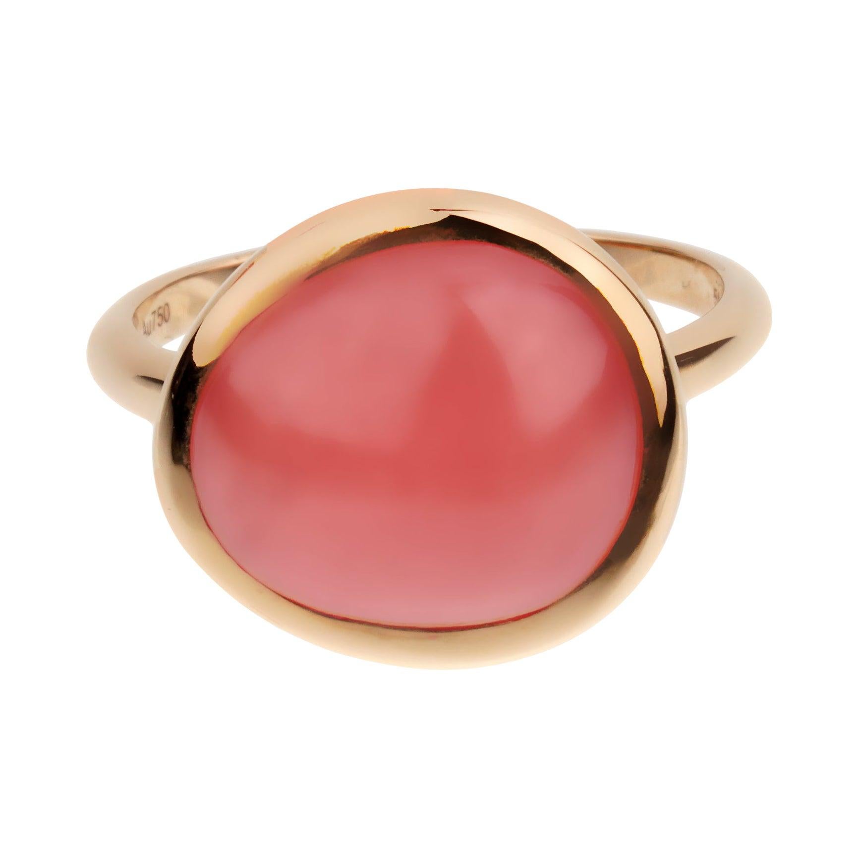 Fred of Paris 7ct Cabochon Rose Gold Cocktail Ring For Sale