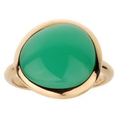 Fred Paris Anillo de cóctel de oro amarillo con cabujón de crisofasa de 7 ct