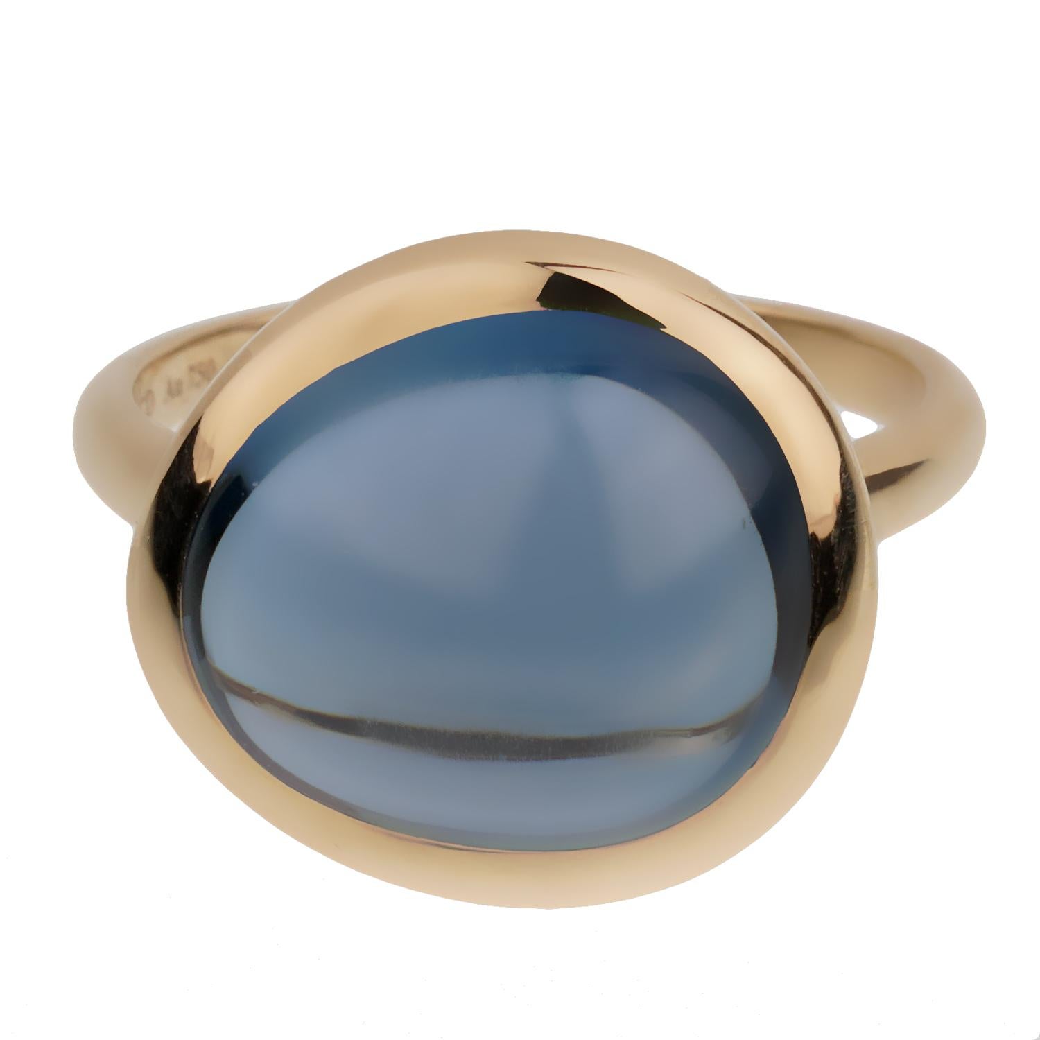 Fred of Paris: Gelbgold-Cocktailring, 7 Karat Londoner Topas Cabochon Damen