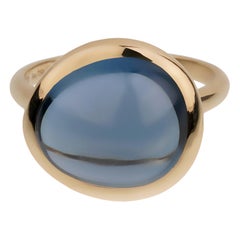 Fred of Paris 7ct London Topaz Cabochon Yellow Gold Cocktail Ring