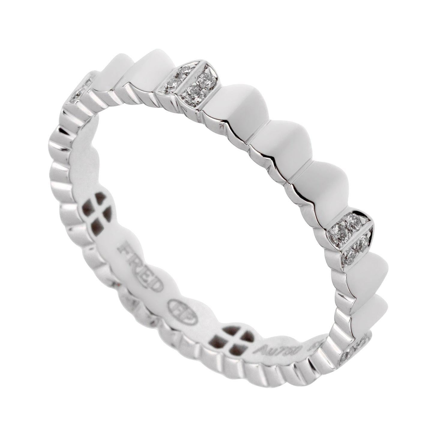 Fred Paris Anillo Eternidad Diamante Arco Oro Blanco