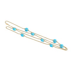 Fred of Paris Baie Des Anges 18K Yellow Gold 1.32 Ct Diamond and Turquoise