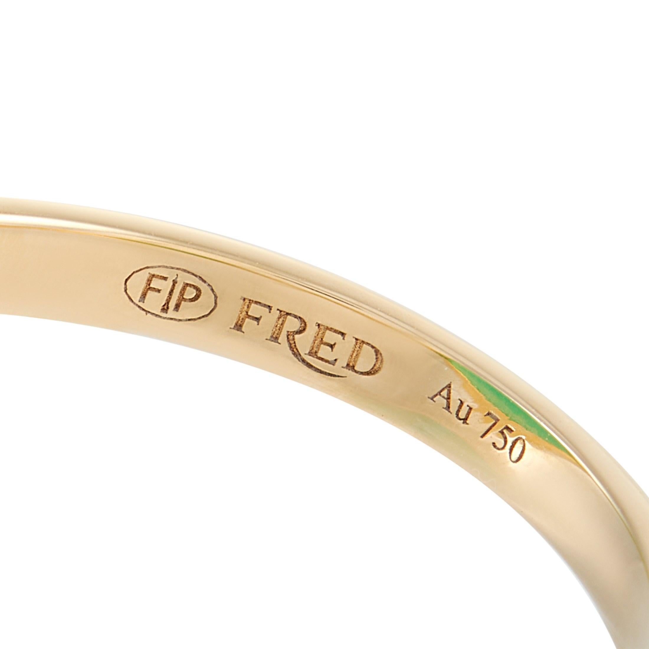 Fred of Paris Belle Rives 18K Yellow Gold Chrysoprase Ring 1