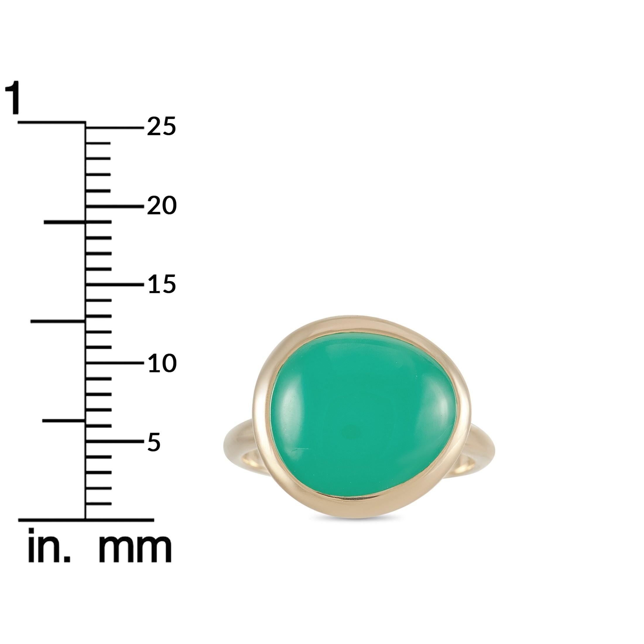 Fred of Paris Belle Rives 18K Yellow Gold Chrysoprase Ring 2