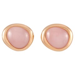 Fred of Paris Belles Rives 18K Rose Gold Pink Quartz Stud Earrings