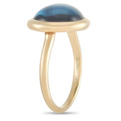 Fred of Paris Belles Rives 18K Yellow Gold London Blue Topaz Ring