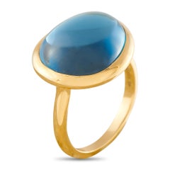 Fred of Paris Belles Rives 18K Yellow Gold London Blue Topaz Ring FP09-050426