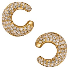 Fred of Paris Clips On Earrings In 18Kt Yellow Gold With 3.54 Ctw In VVS Diamond