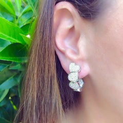 Fred of Paris Diamond and 18 Karat White Gold Earrings