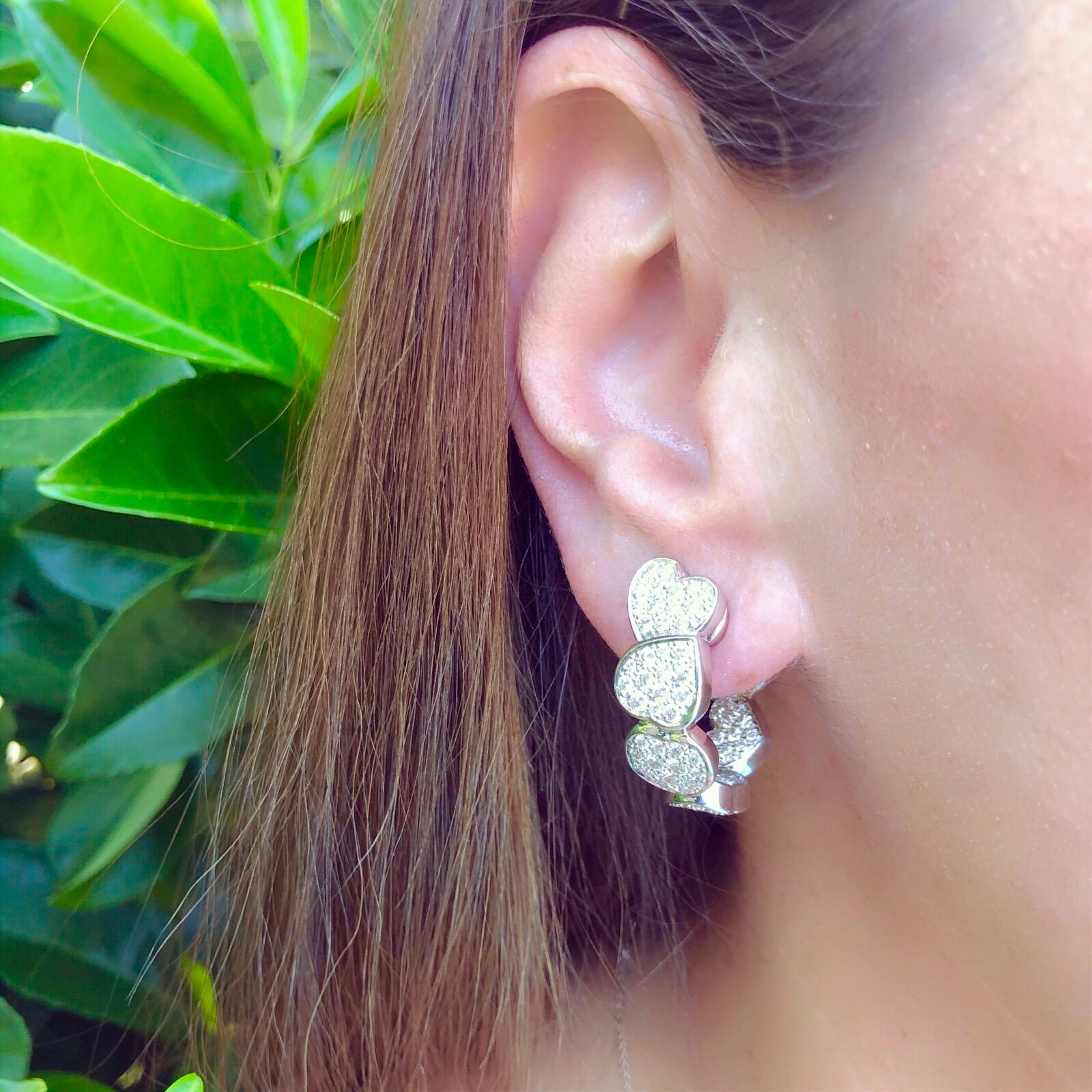 Women's Fred of Paris Diamond and 18 Karat White Gold Earrings