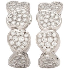 Fred of Paris Diamond and 18 Karat White Gold Earrings