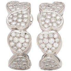 Fred of Paris Diamond and 18 Karat White Gold Earrings