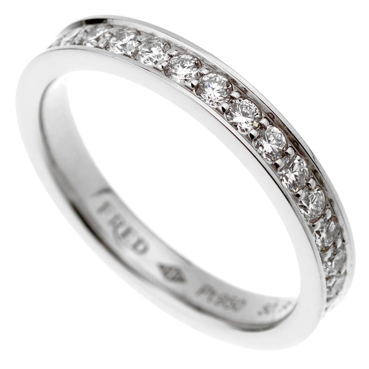 Round Cut Fred of Paris Diamond Platinum Eternity Ring For Sale