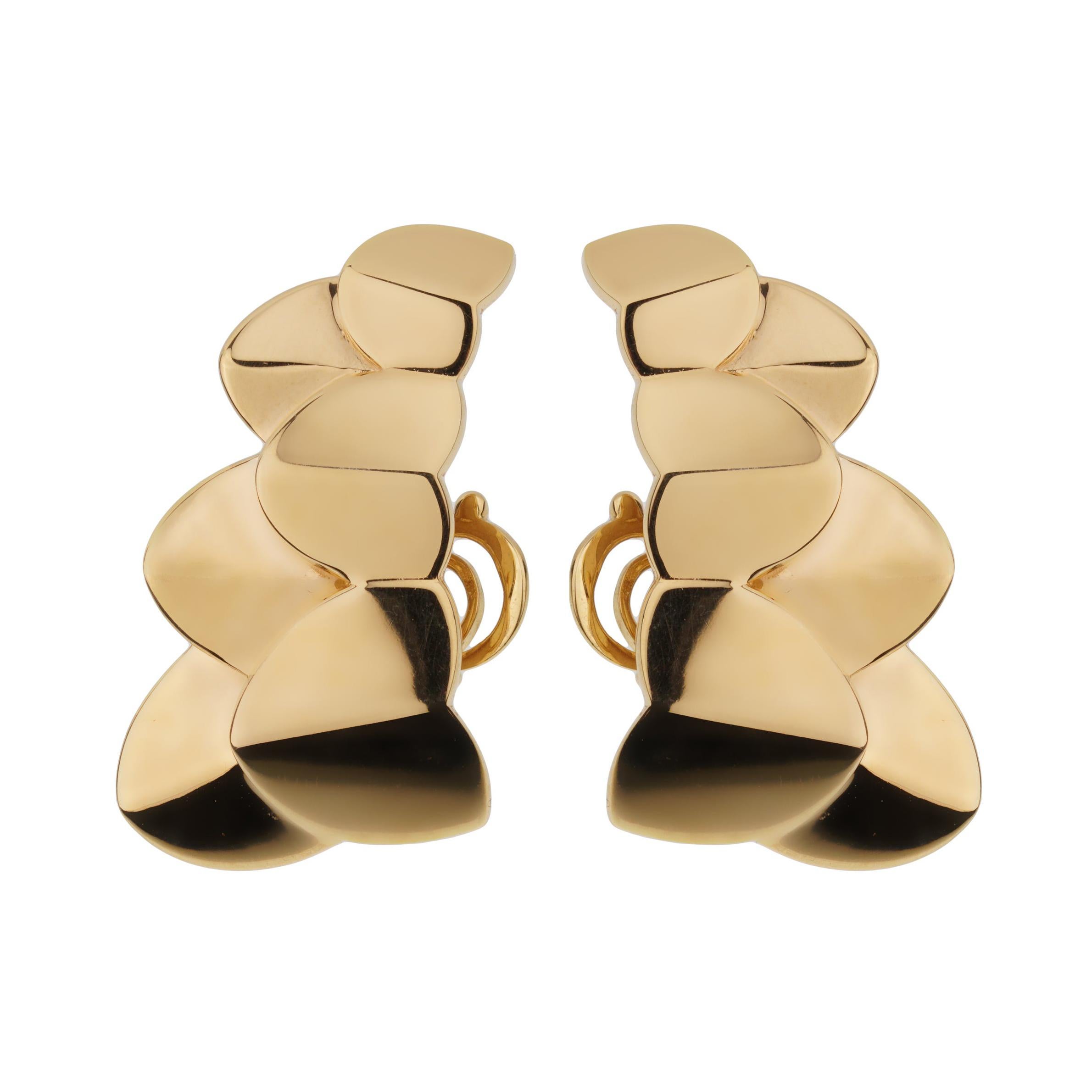 Fred of Paris Double Arc Yellow Gold Earrings For Sale