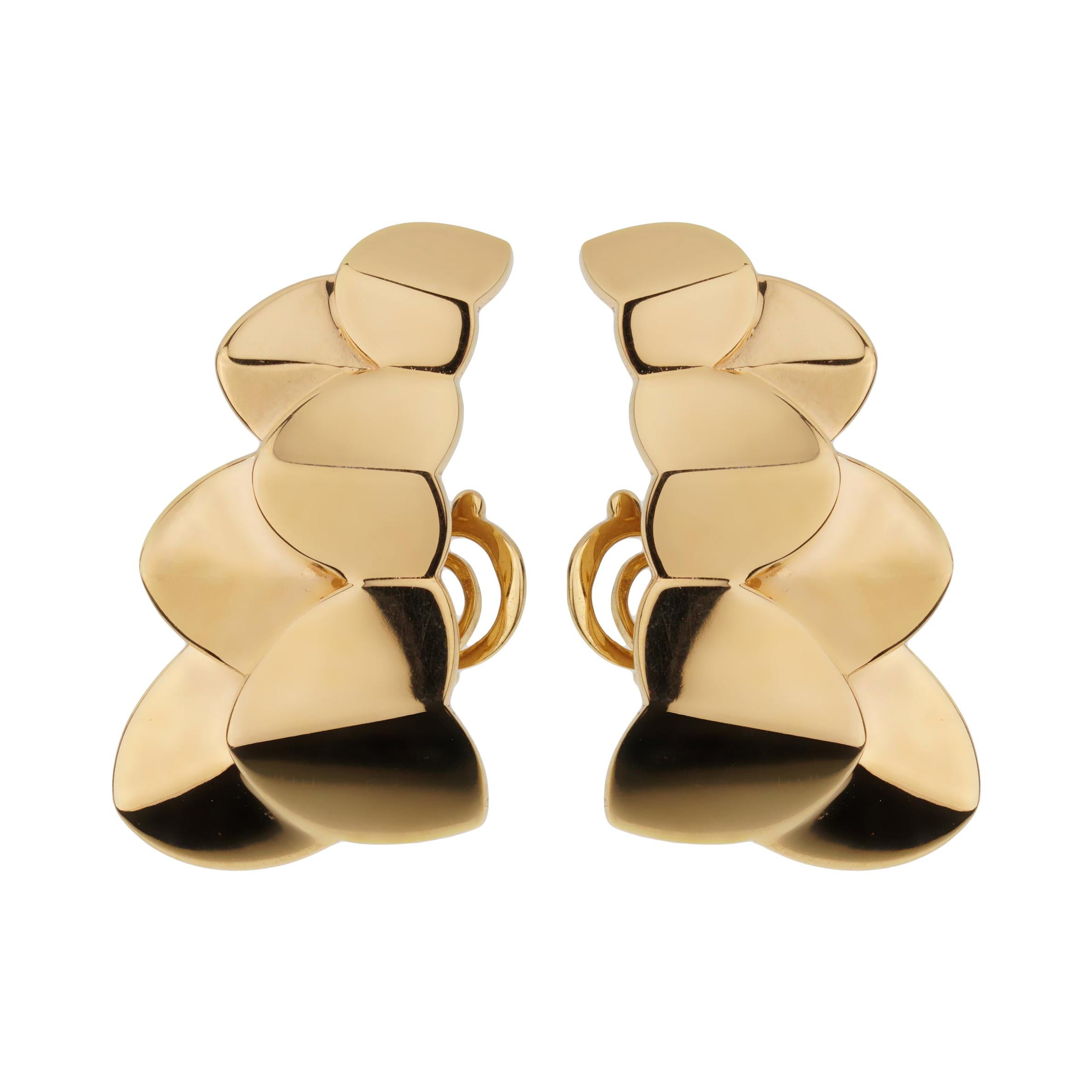 Fred of Paris Double Arc Yellow Gold Earrings For Sale