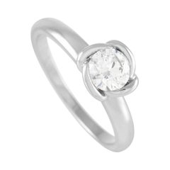 Fred of Paris Fleur Celeste Platinum 0.30 Ct F-VVS1 Diamond Engagement Ring