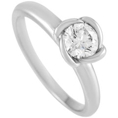 Fred of Paris Fleur Celeste Platinum 0.50 Carat E-VS2 Diamond Engagement Ring