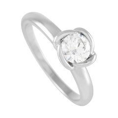 Fred of Paris Fleur Celeste Platinum 0.50 Ct G-VS2 Diamond Engagement Ring
