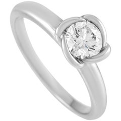 Fred of Paris Fleur Celeste Platinum 0.51 Carat E-VS2 Diamond Engagement Ring
