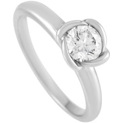 Fred of Paris Fleur Celeste Platinum 0.51 Carat E-VVS2 Diamond Engagement Ring