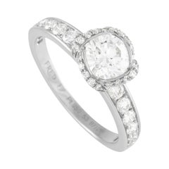 Fred of Paris Fleur Celeste Platinum 1.22 Ct D-VS2 Diamond Engagement Ring