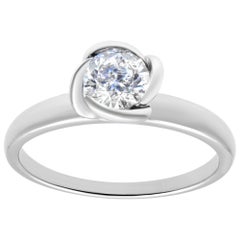 Fred of Paris Fleur Celeste Platinum Diamond Engagement Ring 0.53 Carat