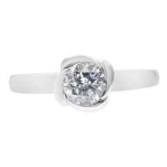 Fred of Paris Fleur Celeste Platinum Diamond Engagement Ring 0.53 Carat