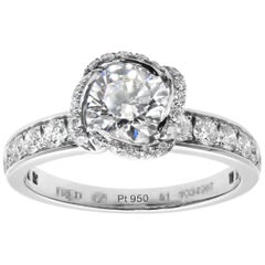 Fred of Paris Fleur Celeste Platinum Diamond Engagement Ring 1.25 Carat