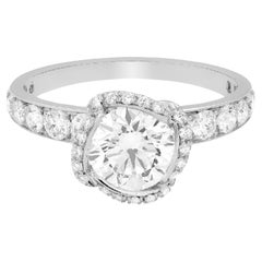 Fred of Paris GIA Certified 1.20 Ct Total Weight Platinum Ring
