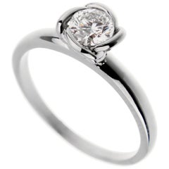 Fred of Paris GIA Certified Fleur Celeste Platinum .51 Carat Diamond Ring