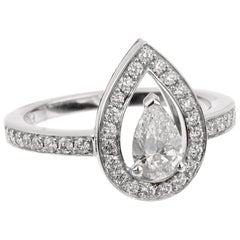 Fred of Paris Anello di fidanzamento con diamante a forma di pera certificato GIA Lovelight