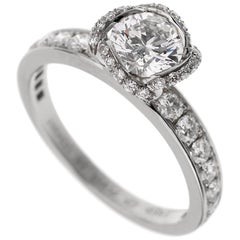 Fred of Paris GIA Certified Platinum Diamond Engagement Ring 1.23 Carat