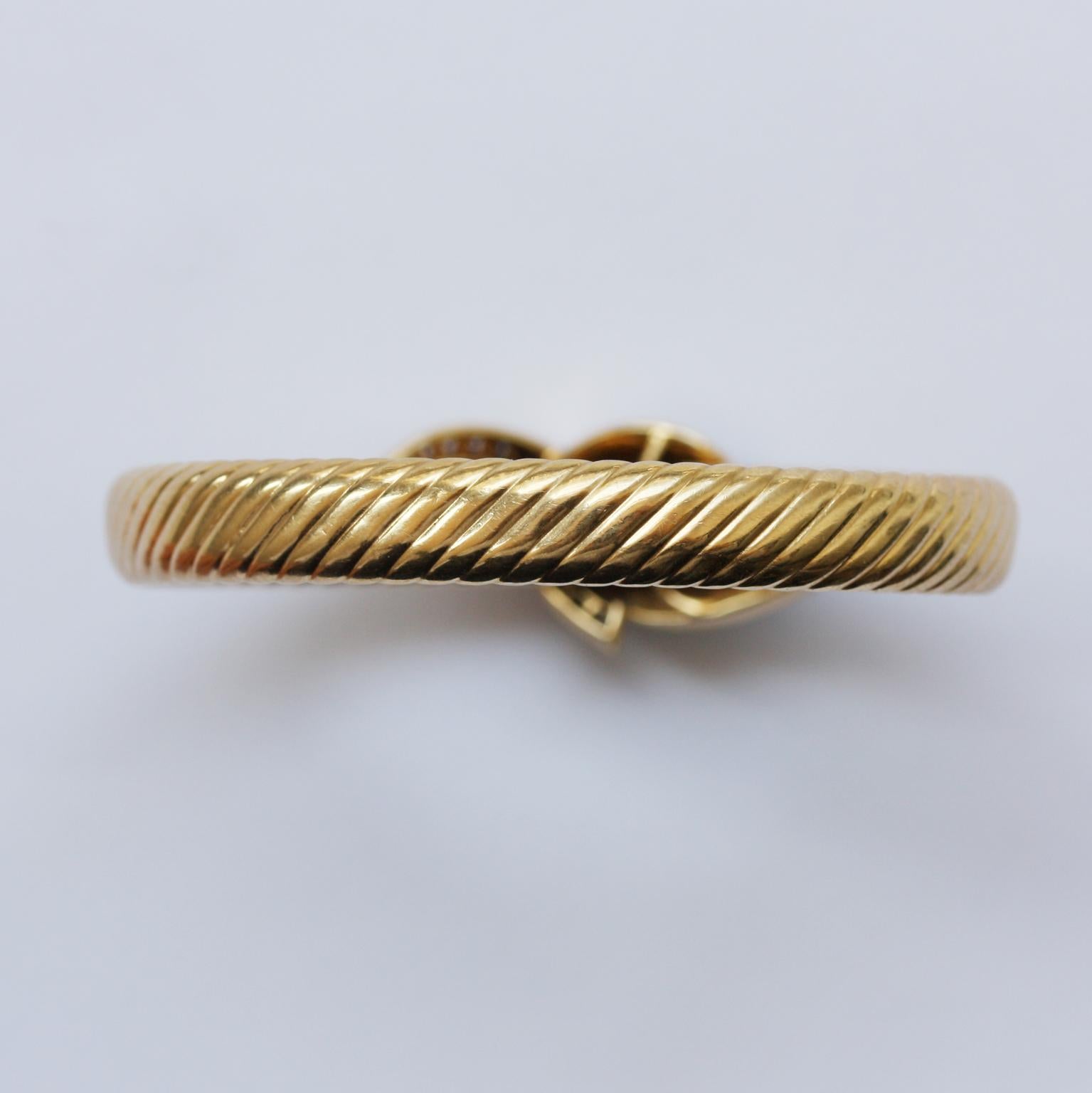Women's Fred of Paris Gold, Diamond and Abalone Leaf Bangle