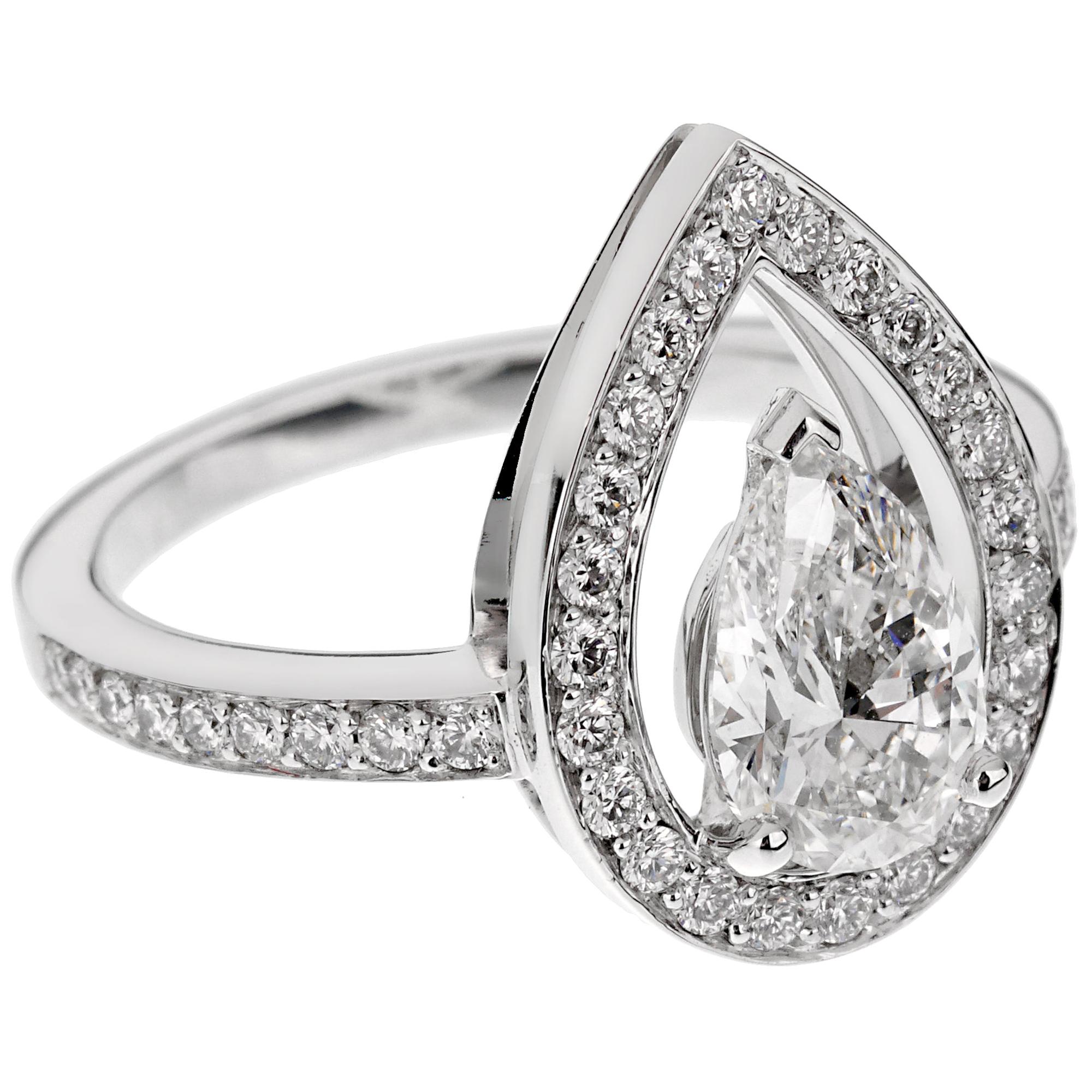Fred of Paris Lovelight 1.48 Carat Pear Diamond Engagement Ring