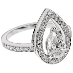 Fred of Paris Lovelight, anello di fidanzamento con diamante a pera da 1,48 carati