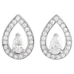 Fred of Paris Lovelight 18K White Gold 0.88 ct Diamond Earrings
