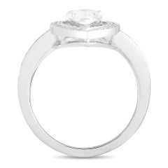 Fred of Paris Lovelight Platinum 1.46 Carat Pear and Round Diamond Ring
