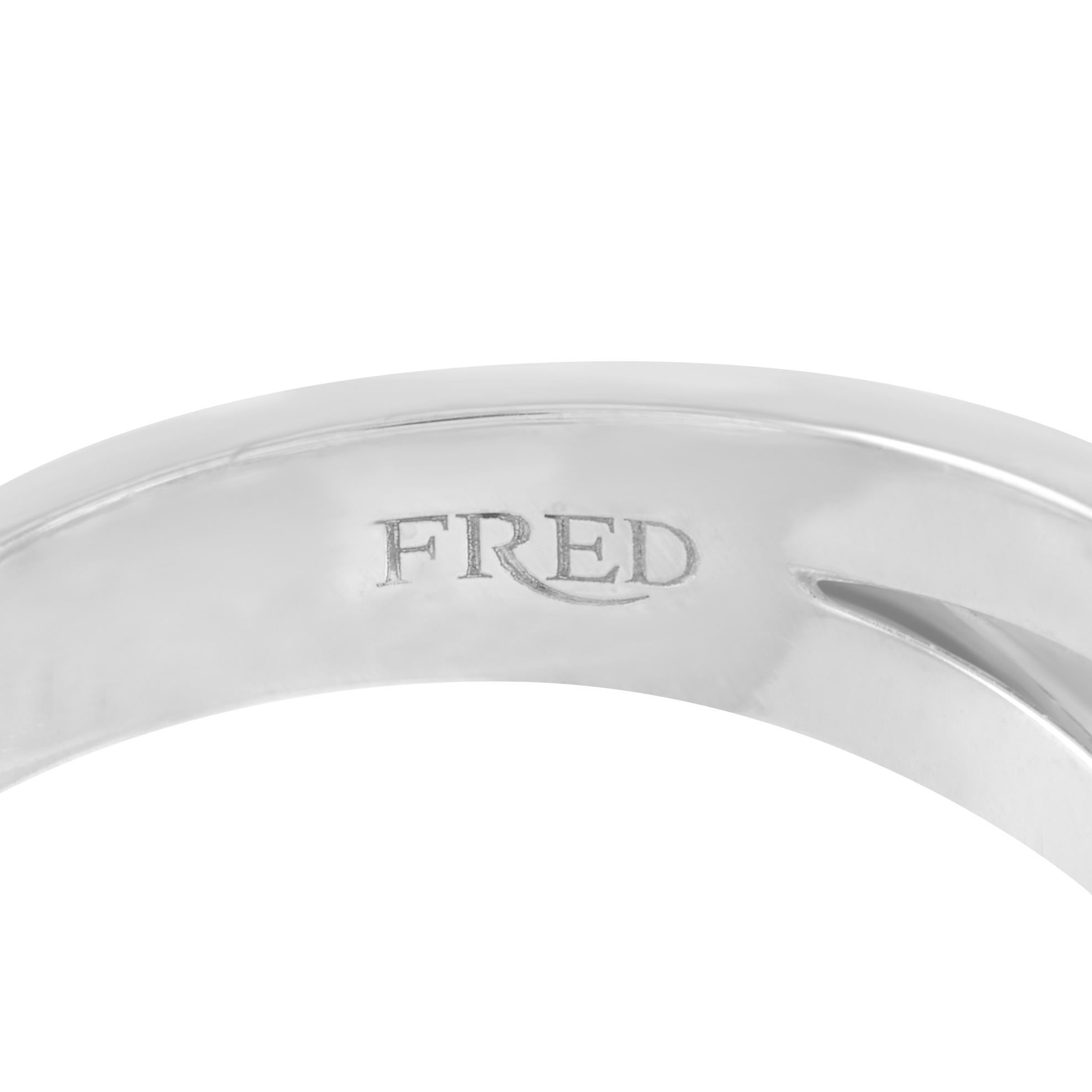 Fred of Paris Lovelight Platin 1,56 Karat Birne und runder Diamantring Damen