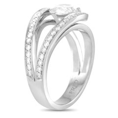 Fred of Paris Lovelight Platinum 1.58 Carat Pear and Round Diamond Ring