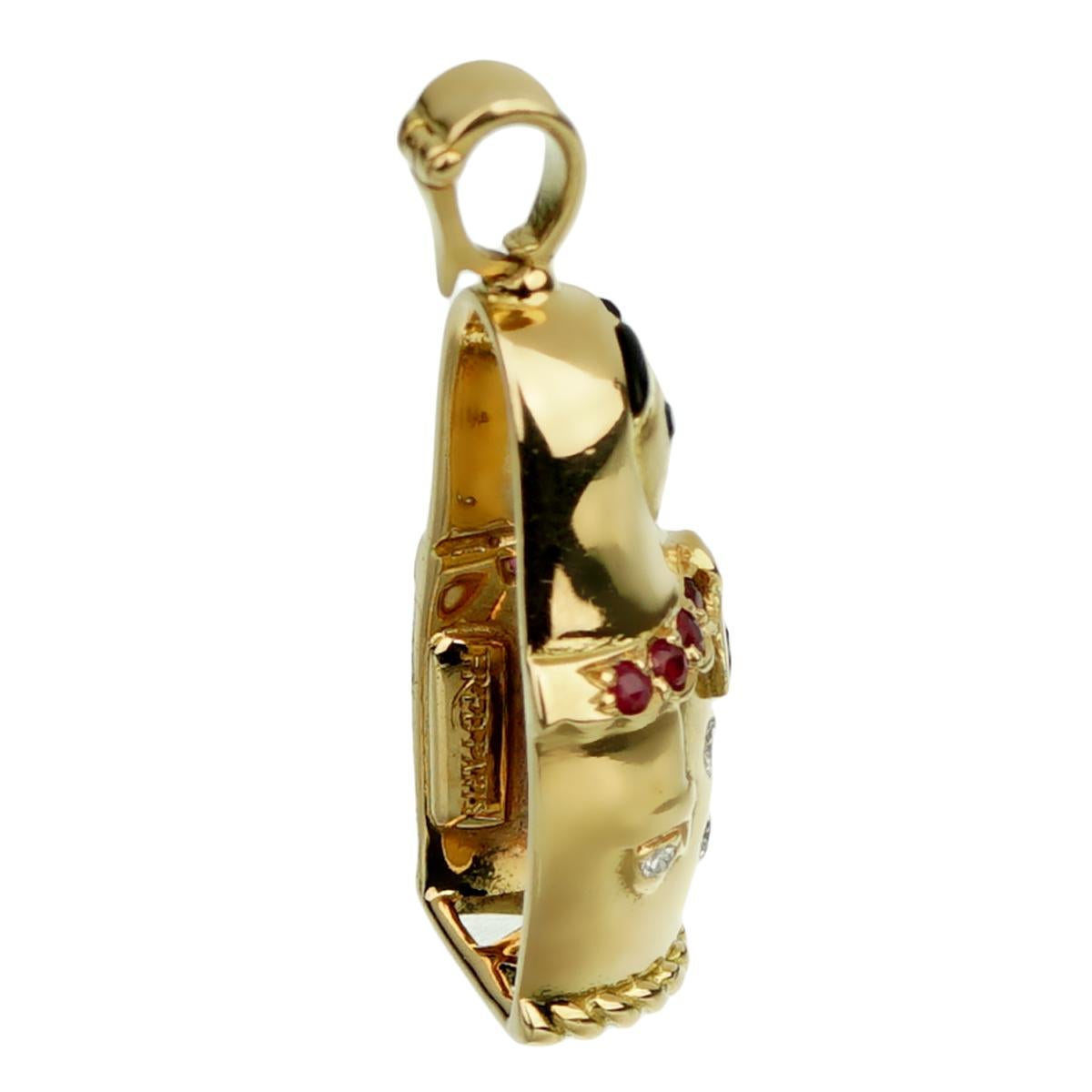 Fred of Paris, collier pendentif poupée Matryoshka en or et diamants Bon état à Feasterville, PA