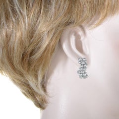 Fred of Paris Neige 5.42 Carat Diamond 18 Karat White Gold Huggie Earrings