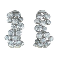 Fred of Paris Neige Womens 18 Karat White Gold Diamond Clip-On Earrings