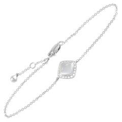 Fred of Paris Paindesucre 18K White Gold 0.10 Ct Diamond and Chalcedony Bracelet