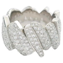 Fred of Paris Anello con pavé di diamanti in oro bianco 18 carati, 2,18 carati