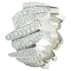 Fred of Paris Anello con pavé di diamanti in oro bianco 18 carati, 2,18 carati