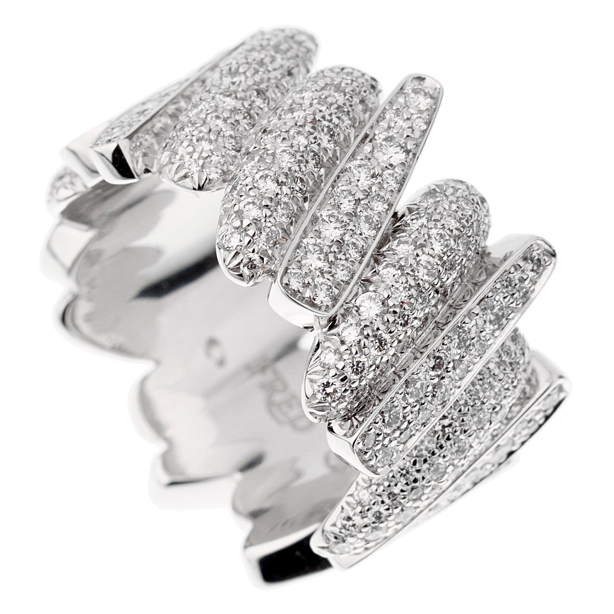 Fred of Paris Bague en or blanc pavé de diamants