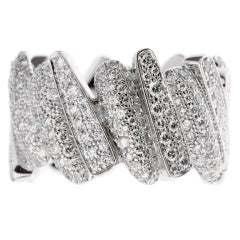 Fred of Paris Pave Diamond 18k White Gold Cocktail Ring