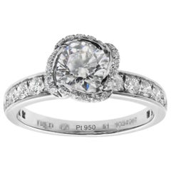 Fred of Paris Platinum Diamond Engagement Ring 1.23 Carat